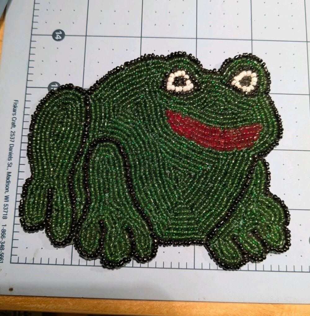 Vintage Department 56 Beaded Frog Coasters or patch